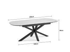 TGC TGC Vincent White Ceramic Extending Dining Table