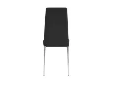 TGC TGC Sara Set of 6 Black Faux Leather Dining Chairs with Silver Legs