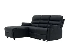 TGC TGC Colin Black Faux Leather Left Hand Chaise Recliner Corner Sofa