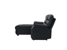 TGC TGC Colin Black Faux Leather Left Hand Chaise Recliner Corner Sofa