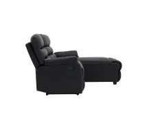 TGC TGC Colin Black Faux Leather Right Hand Chaise Recliner Corner Sofa