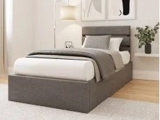 GFW GFW Hudson 3ft Single Grey Fabric Ottoman Bed Frame