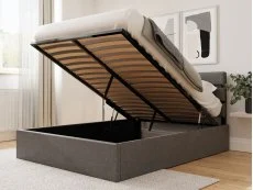 GFW GFW Hudson 4ft Small Double Grey Fabric Ottoman Bed Frame