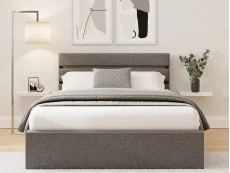 GFW GFW Hudson 4ft6 Double Grey Fabric Ottoman Bed Frame