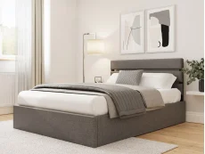 GFW GFW Hudson 5ft King Size Grey Fabric Ottoman Bed Frame