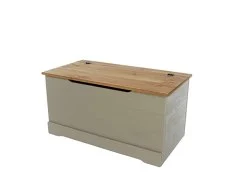 Core Core Corona Compact Grey and Waxed Pine Blanket Box