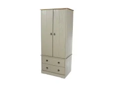 Core Core Corona Compact Grey and Waxed Pine 2 Door 2 Drawer Wardrobe