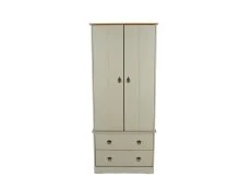 Core Core Corona Compact Grey and Waxed Pine 2 Door 2 Drawer Wardrobe