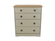 Core Core Corona Compact Grey and Waxed Pine 4 Drawer Chest of Drawers