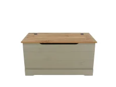 Core Core Corona Compact Grey and Waxed Pine Blanket Box