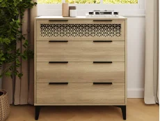 GFW GFW Ezra Oak 4 Drawer Chest of Drawers