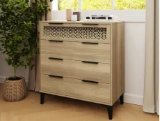 GFW GFW Ezra Oak 4 Drawer Chest of Drawers