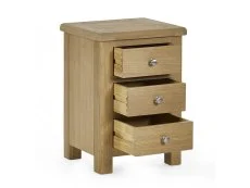 Julian Bowen Clearance - Julian Bowen Memphis Limed Oak 3 Drawer Bedside Table