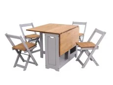 Seconique Clearance - Seconique Santos Butterfly Grey and Pine Dining Table and 4 Chairs