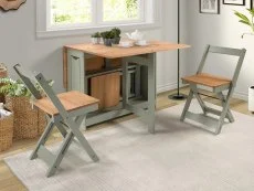 Seconique Clearance - Seconique Santos Butterfly Green and Pine Dining Table and 4 Chairs