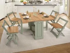 Seconique Clearance - Seconique Santos Butterfly Green and Pine Dining Table and 4 Chairs