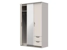 ASC ASC Corsica 3 Door 2 Small Drawer Mirrored Triple Wardrobe (Part Assembled)