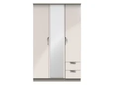 ASC ASC Corsica 3 Door 2 Small Drawer Mirrored Triple Wardrobe (Part Assembled)
