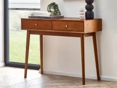 Julian Bowen Clearance - Julian Bowen Lowry Cherry Ash 2 Drawer Desk
