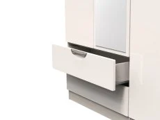 ASC ASC Corsica 3 Door 2 Drawer Tall Mirrored Triple Wardrobe (Part Assembled)
