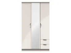 ASC ASC Corsica 3 Door 2 Small Drawer Tall Mirrored Triple Wardrobe (Part Assembled)