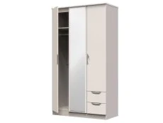 ASC ASC Corsica 3 Door 2 Small Drawer Tall Mirrored Triple Wardrobe (Part Assembled)