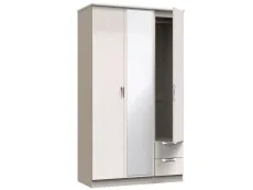 ASC ASC Corsica 3 Door 2 Small Drawer Tall Mirrored Triple Wardrobe (Part Assembled)