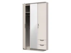 ASC ASC Corsica 3 Door 2 Small Drawer Tall Mirrored Triple Wardrobe (Part Assembled)