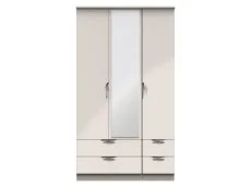 ASC ASC Corsica 3 Door 4 drawer Tall Mirrored Triple Wardrobe (Part Assembled)