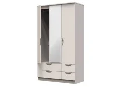 ASC ASC Corsica 3 Door 4 drawer Tall Mirrored Triple Wardrobe (Part Assembled)