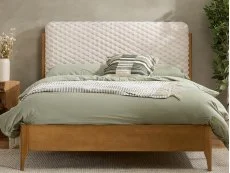 Birlea Birlea Hatti White and Oak Fabric Bed Frame