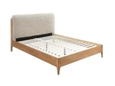 Birlea Birlea Hatti White and Oak Fabric Bed Frame