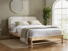 Birlea Birlea Emmi White and Oak Boucle Bed Frame