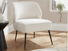 GFW GFW Ava Natural Velvet Fabric Accent Chair