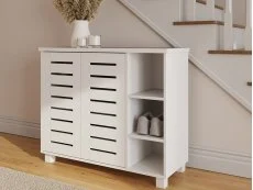 GFW GFW Bodie White 2 Door 3 Shelf Shoe Cabinet