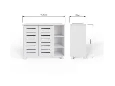 GFW GFW Bodie White 2 Door 3 Shelf Shoe Cabinet