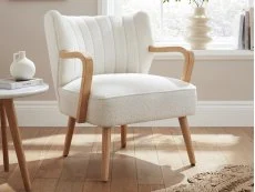 GFW GFW Enzo Cream Boucle Fabric Accent Chair