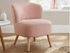 GFW GFW Evie Blush Pink Velvet Fabric Accent Chair