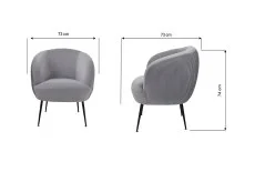 GFW GFW Kamilah Grey Pleated Velvet Fabric Accent Chair
