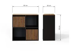 GFW GFW Kube 2x2 Black and Walnut Shelf Storage Cube