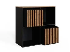 GFW GFW Kube 2x2 Black and Walnut Shelf Storage Cube