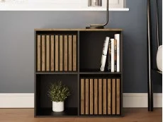 GFW GFW Kube 2x2 Black and Walnut Shelf Storage Cube