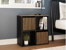 GFW GFW Kube 2x2 Black and Walnut Shelf Storage Cube