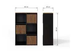 GFW GFW Kube 2x3 Black and Walnut Shelf Storage Cube