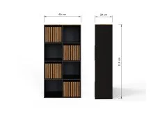 GFW GFW Kube 2x4 Black and Walnut Shelf Storage Cube