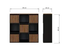 GFW GFW Kube 3x3 Black and Walnut Shelf Storage Cube