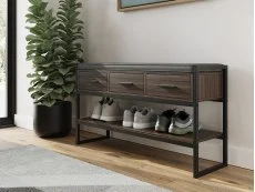 GFW GFW Quinn Walnut Shoe Bench with Storage