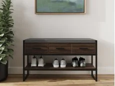 GFW GFW Quinn Walnut Shoe Bench with Storage
