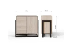 GFW GFW Taite Oak 1 Door 3 Drawer Sideboard