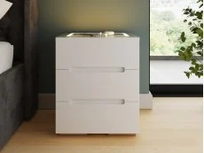 GFW GFW Riley White 3 Drawer Bedside